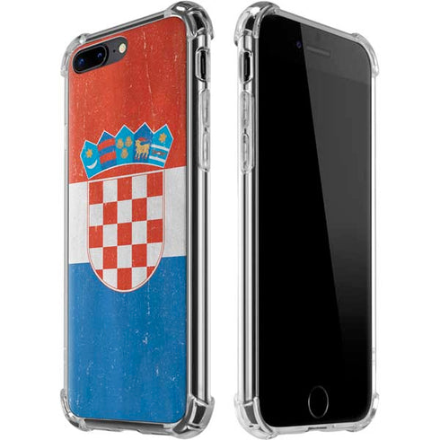 Croatia Flag Distressed iPhone 7/8 Plus Clear Case